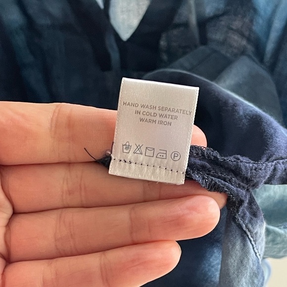 ROBERTA ROLLER RABBIT Indigo Idryss Malini Top Tie-Dye Sleeveless Top Tassels Sm - Picture 7 of 9